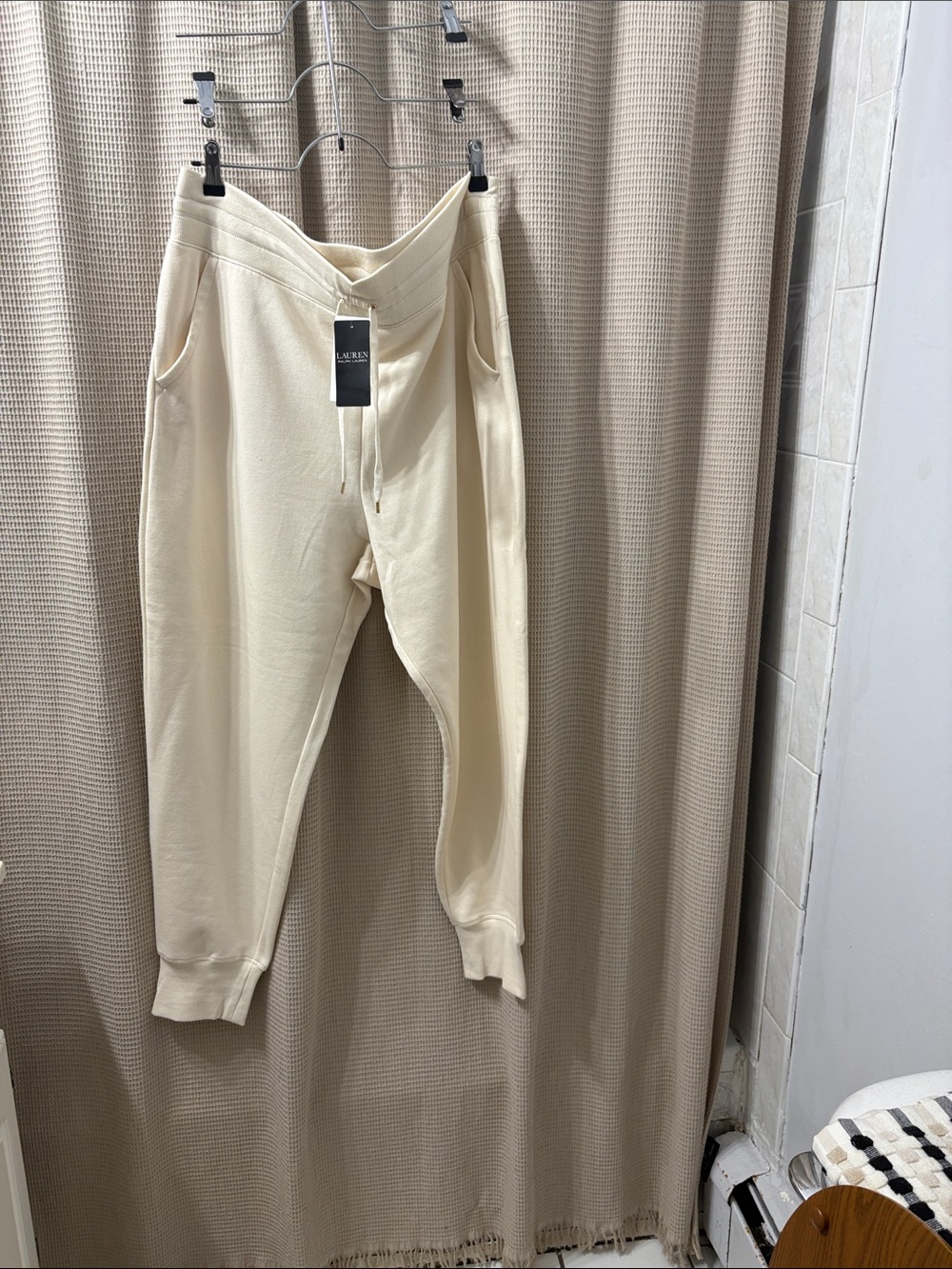 Ralph Lauren Cream Drawstring Joggers